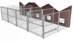 Outdoor Dog Run Adjoining Building