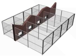 Indoor / Outdoor Dog Kennel Adjoining Building