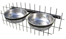 Stationary 2 dog bowl system