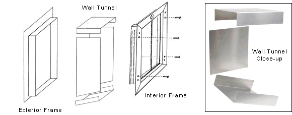 Wall Mounted Cat Door - Exploded View